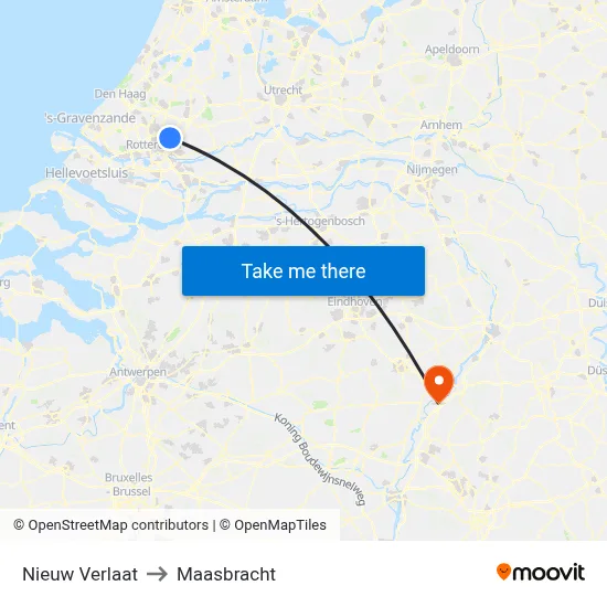 Nieuw Verlaat to Maasbracht map