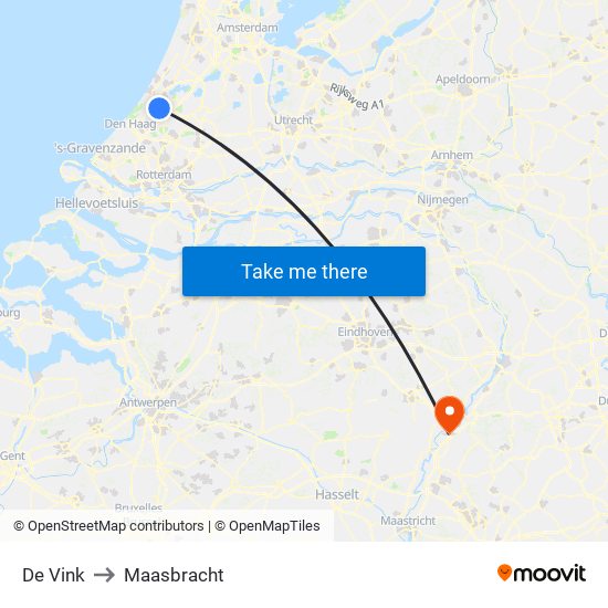 De Vink to Maasbracht map