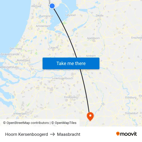 Hoorn Kersenboogerd to Maasbracht map