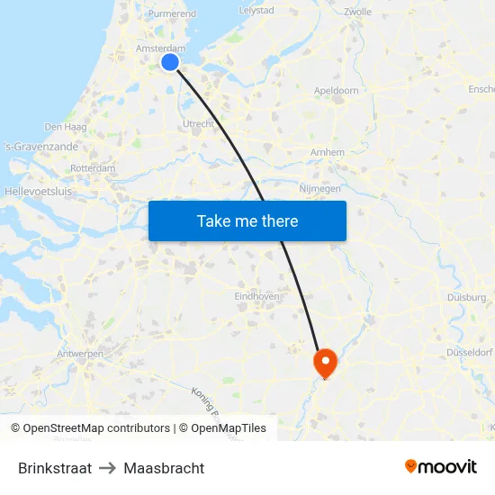 Brinkstraat to Maasbracht map