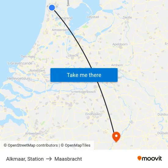 Alkmaar, Station to Maasbracht map