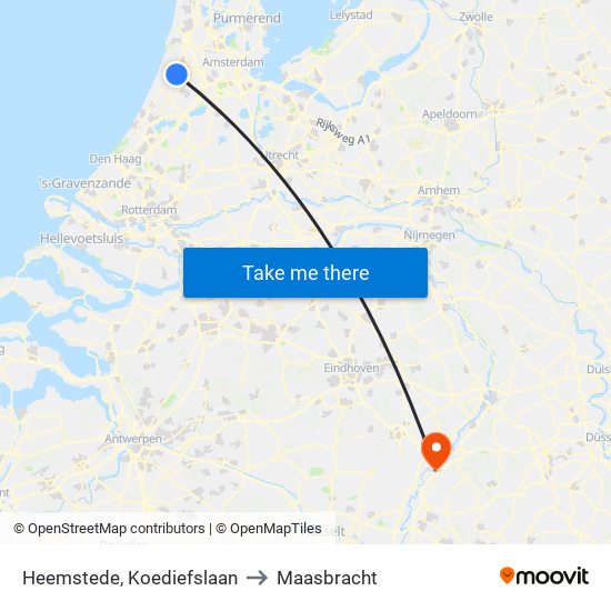 Heemstede, Koediefslaan to Maasbracht map