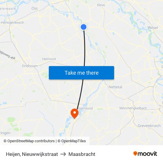 Heijen, Nieuwwijkstraat to Maasbracht map