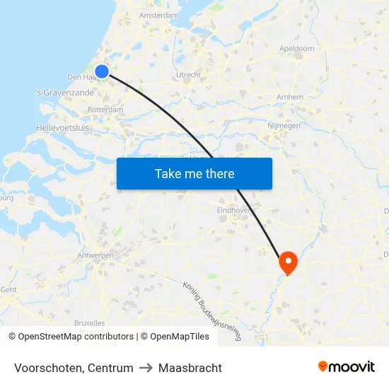 Voorschoten, Centrum to Maasbracht map