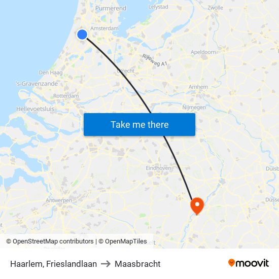 Haarlem, Frieslandlaan to Maasbracht map