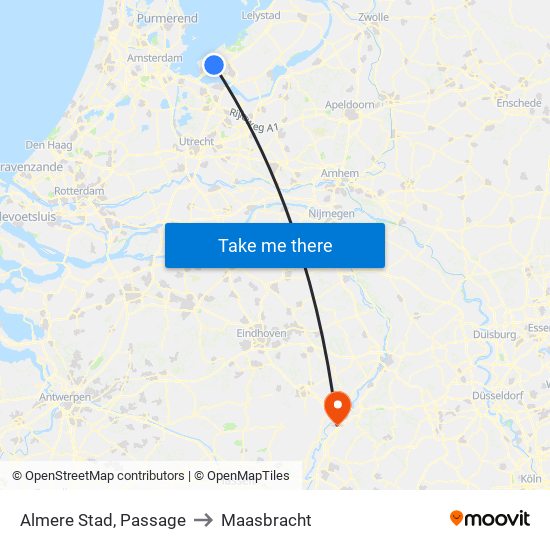 Almere Stad, Passage to Maasbracht map