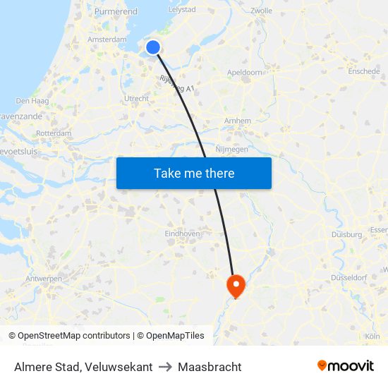 Almere Stad, Veluwsekant to Maasbracht map