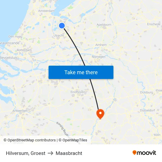 Hilversum, Groest to Maasbracht map