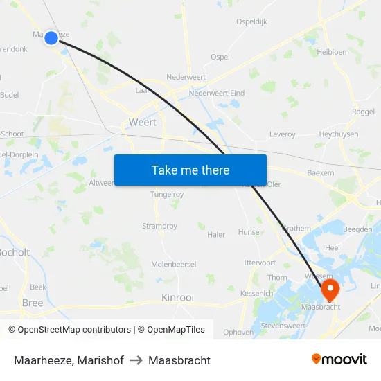 Maarheeze, Marishof to Maasbracht map
