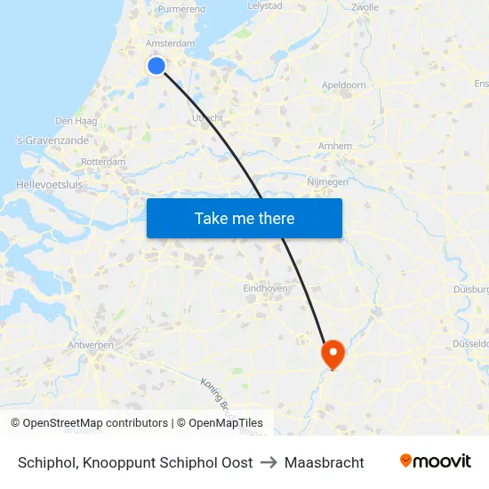 Schiphol, Knooppunt Schiphol Oost to Maasbracht map