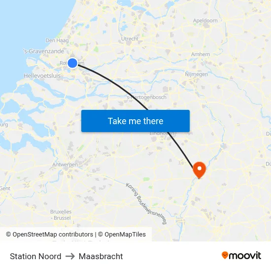 Station Noord to Maasbracht map