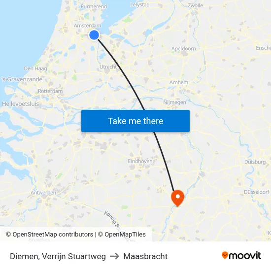 Diemen, Verrijn Stuartweg to Maasbracht map