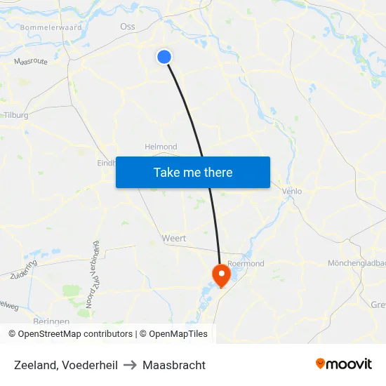 Zeeland, Voederheil to Maasbracht map