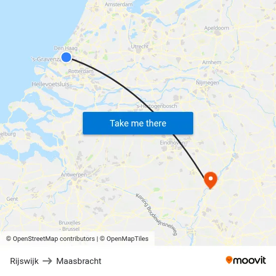 Rijswijk to Maasbracht map