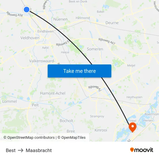 Best to Maasbracht map