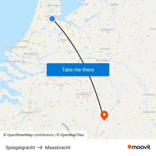 Spiegelgracht to Maasbracht map