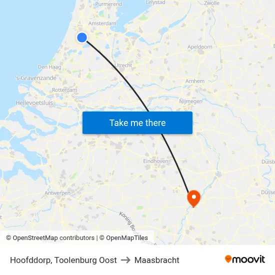 Hoofddorp, Toolenburg Oost to Maasbracht map