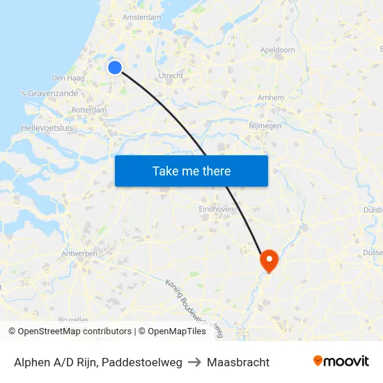 Alphen A/D Rijn, Paddestoelweg to Maasbracht map