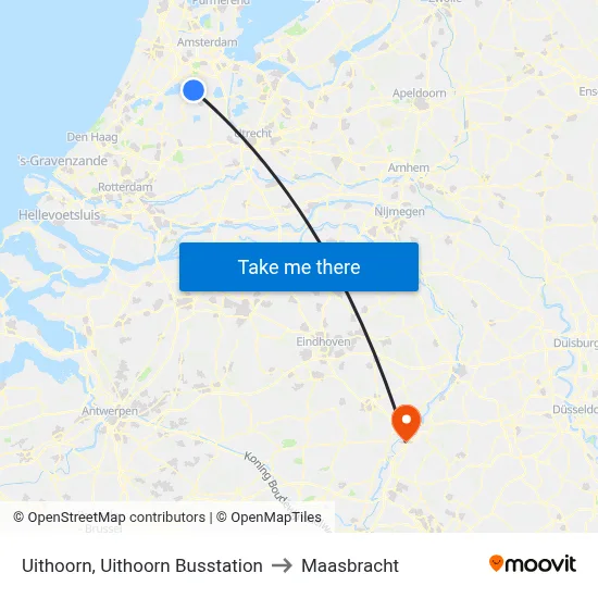Uithoorn, Uithoorn Busstation to Maasbracht map