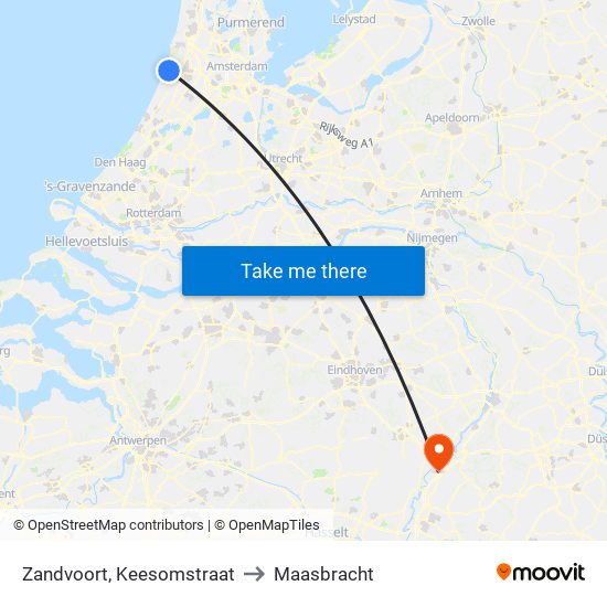 Zandvoort, Keesomstraat to Maasbracht map