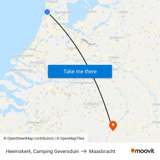 Heemskerk, Camping Geversduin to Maasbracht map