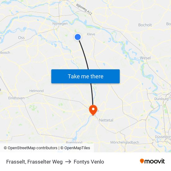 Frasselt, Frasselter Weg to Fontys Venlo map