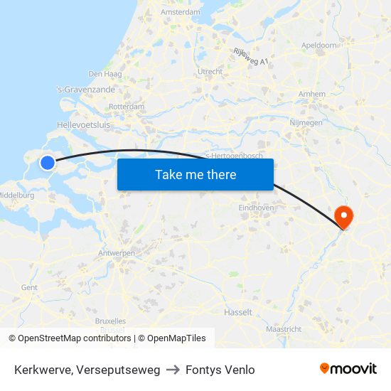 Kerkwerve, Verseputseweg to Fontys Venlo map