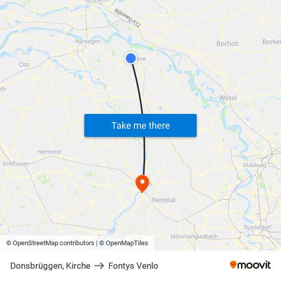 Donsbrüggen, Kirche to Fontys Venlo map