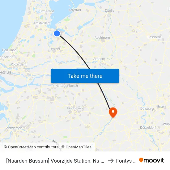 [Naarden-Bussum] Voorzijde Station, Ns-Bushalte Albrechtlaan to Fontys Venlo map