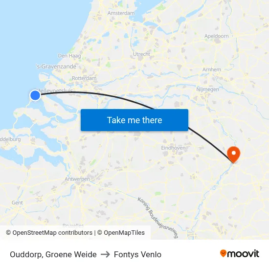 Ouddorp, Groene Weide to Fontys Venlo map