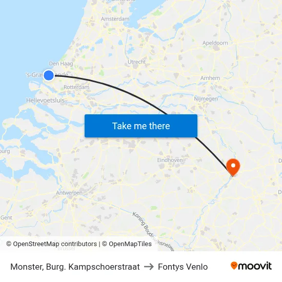 Monster, Burg. Kampschoerstraat to Fontys Venlo map