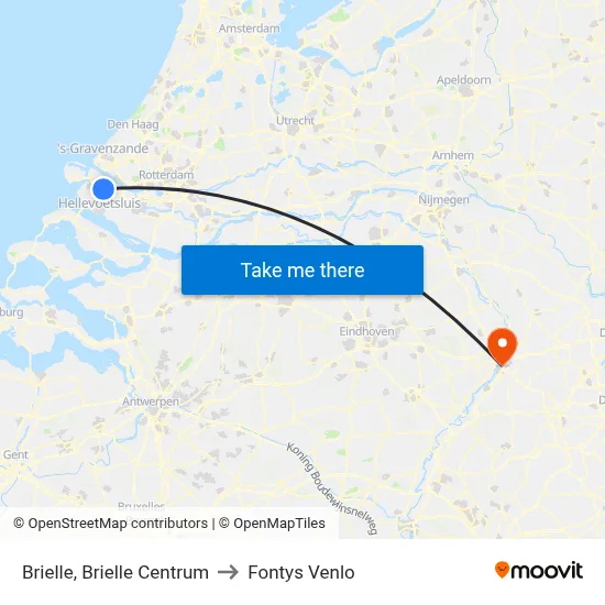 Brielle, Brielle Centrum to Fontys Venlo map