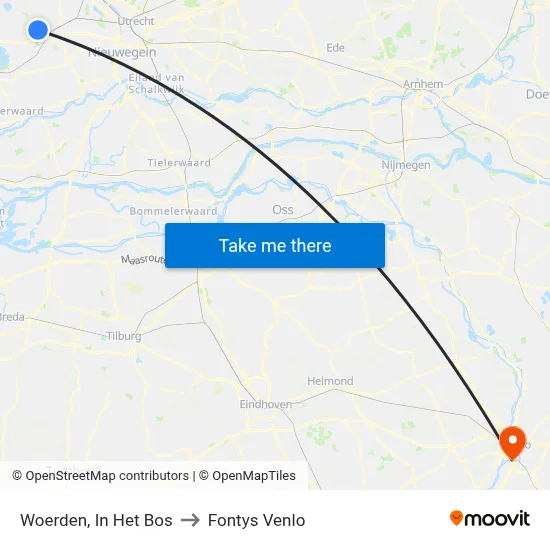 Woerden, In Het Bos to Fontys Venlo map