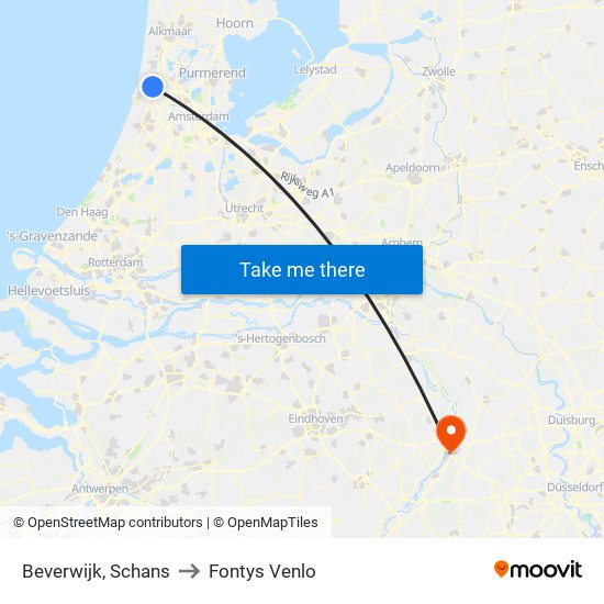 Beverwijk, Schans to Fontys Venlo map