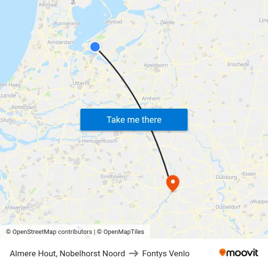 Almere Hout, Nobelhorst Noord to Fontys Venlo map