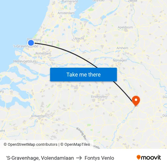 'S-Gravenhage, Volendamlaan to Fontys Venlo map