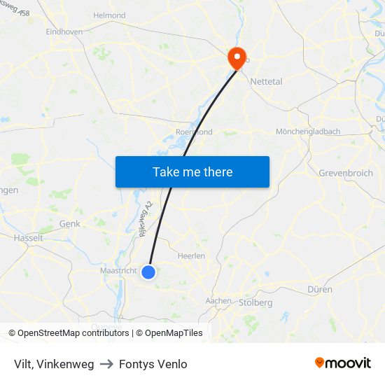 Vilt, Vinkenweg to Fontys Venlo map