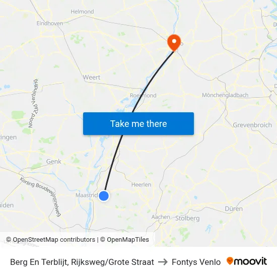 Berg En Terblijt, Rijksweg/Grote Straat to Fontys Venlo map