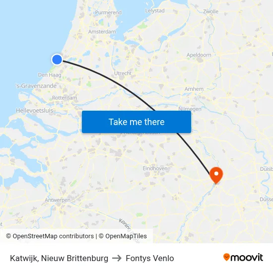 Katwijk, Nieuw Brittenburg to Fontys Venlo map