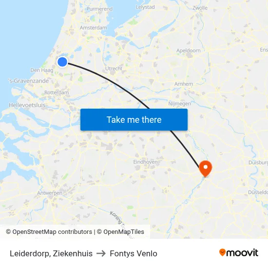 Leiderdorp, Ziekenhuis to Fontys Venlo map