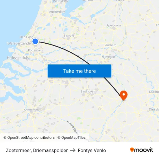 Zoetermeer, Driemanspolder to Fontys Venlo map