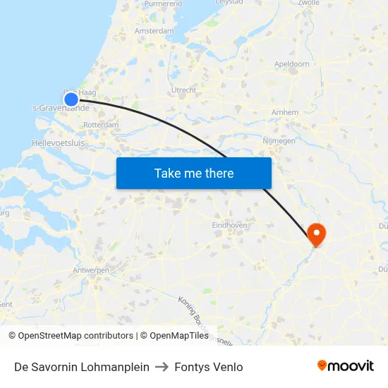 De Savornin Lohmanplein to Fontys Venlo map