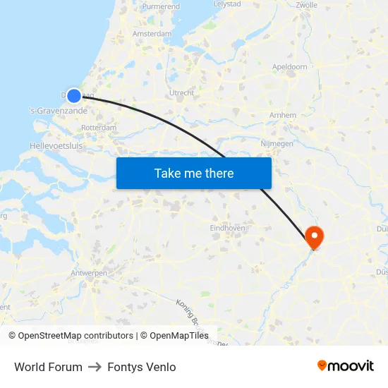 World Forum to Fontys Venlo map