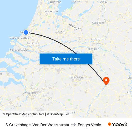 'S-Gravenhage, Van Der Woertstraat to Fontys Venlo map