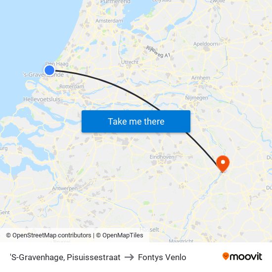 'S-Gravenhage, Pisuissestraat to Fontys Venlo map