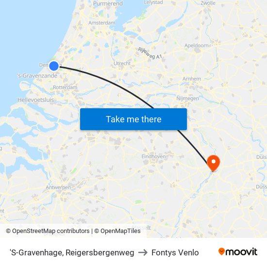 'S-Gravenhage, Reigersbergenweg to Fontys Venlo map