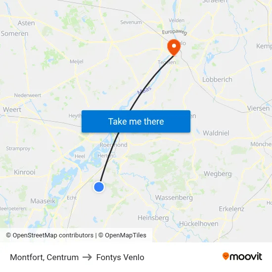 Montfort, Centrum to Fontys Venlo map