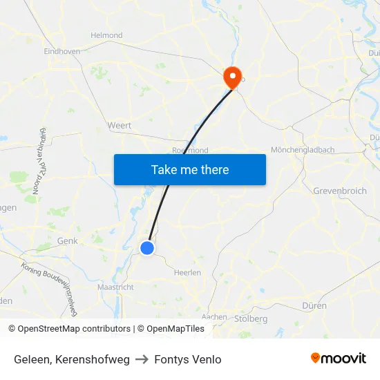 Geleen, Kerenshofweg to Fontys Venlo map
