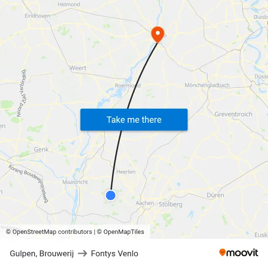 Gulpen, Brouwerij to Fontys Venlo map