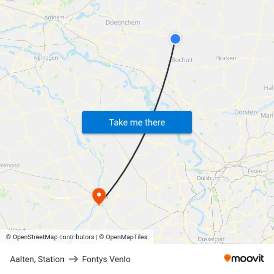 Aalten, Station to Fontys Venlo map